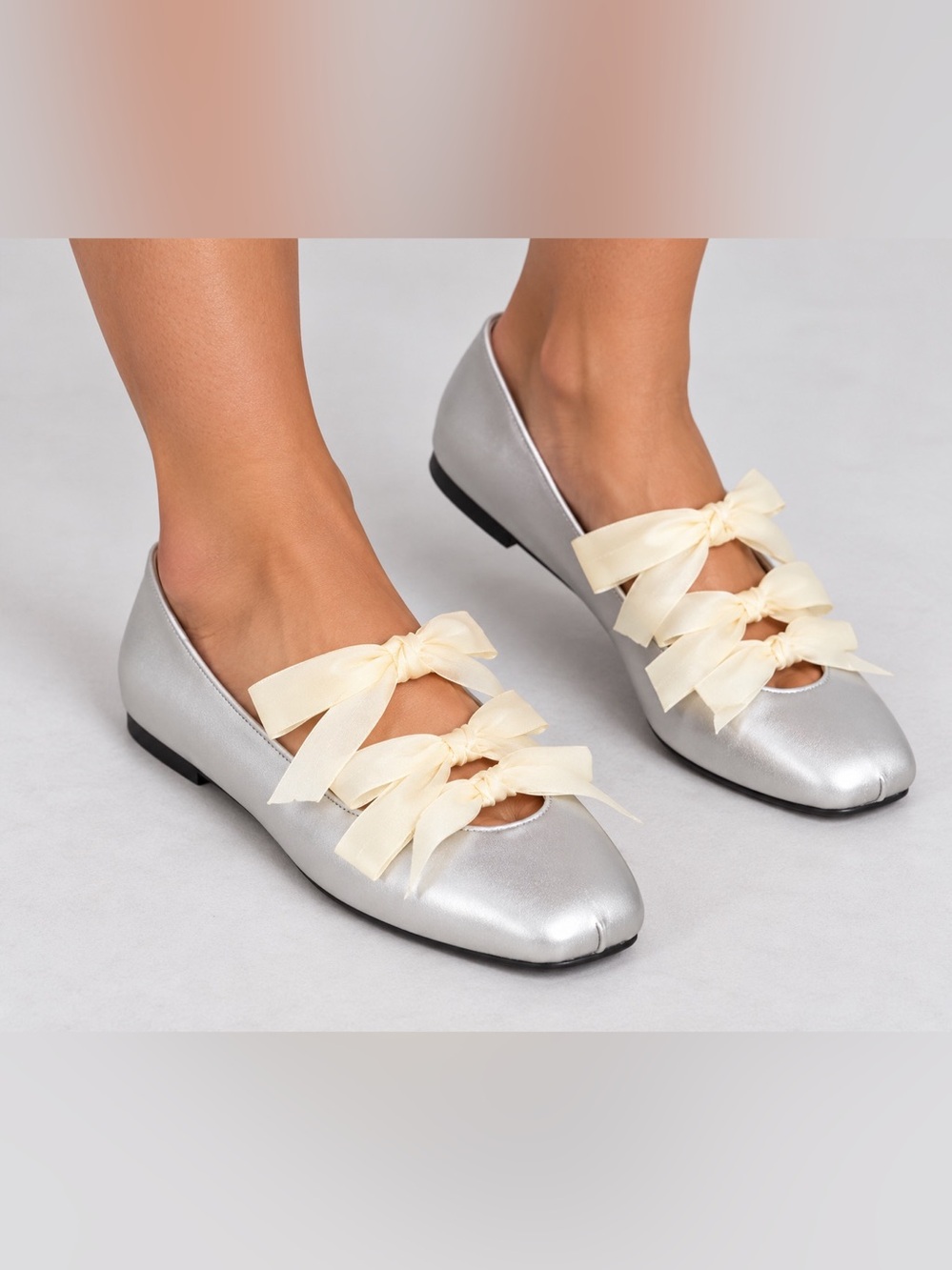 Ballet Flats with Ribbon Details